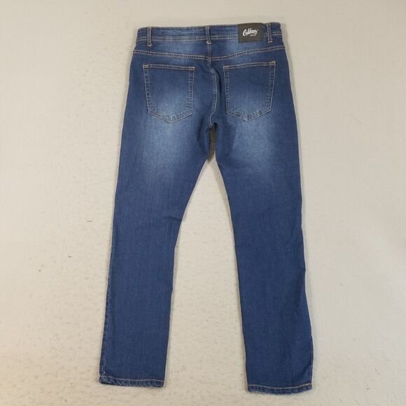 California Vintage jeans men's 38x32 low rise slim blue stretch denim pants - Picture 6 of 11